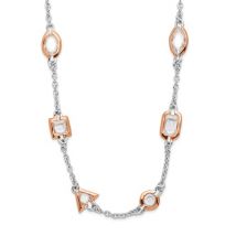 Sterling Silver Rose Gold Plated CZ Necklace